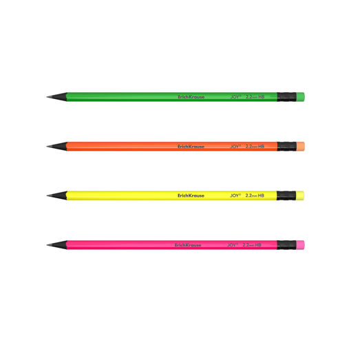 Picture of EK PENCIL WITH ERASER NEON ROUND